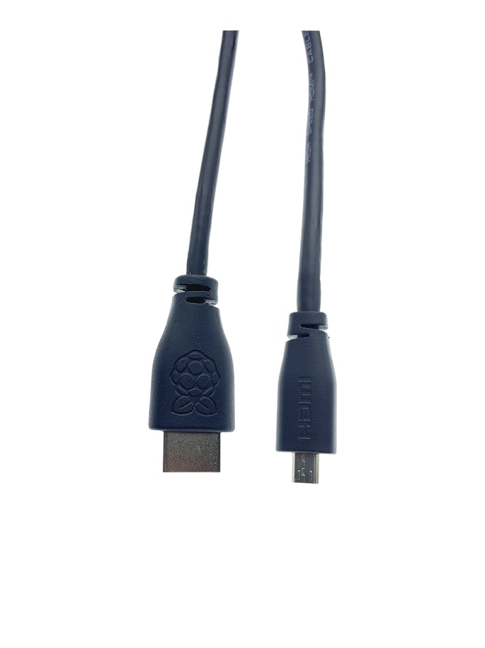 RASPBERRY-PI T7732AX CABLE, MICRO HDMI-HDMI PLUG, 1M, BLK