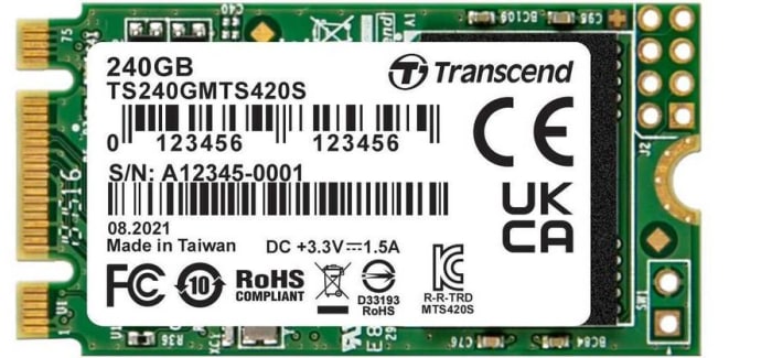 TS240GMTS420S Transcend Transcend MTS420S M.2 240 GB Internal SSD Hard Drive 187 1671 RS Components