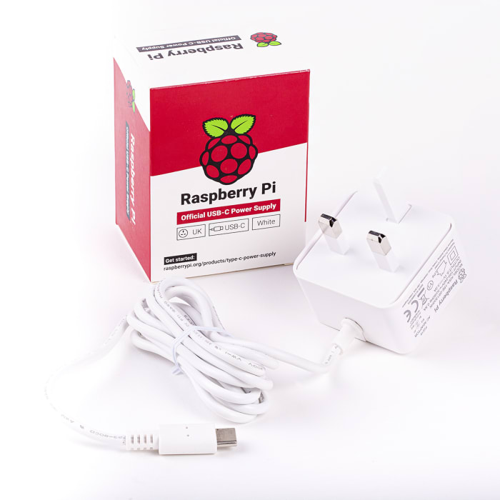 Raspberry Pi Power Supply, USB Type C with UK Plug Type, 1.5m