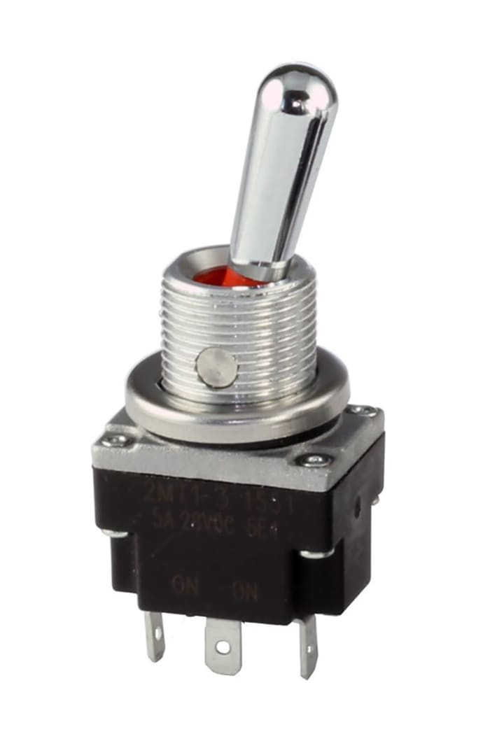 Honeywell Toggle Switch, Panel Mount, Latching, SPDT, Solder Terminal, 28V dc