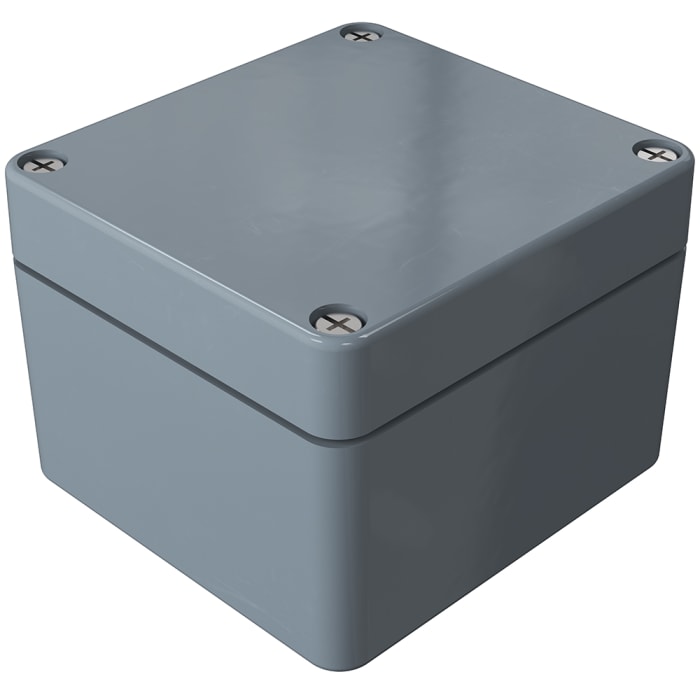 Rose Polyester Standard Series Grey Glass Fibre Reinforced Polyester Enclosure, IP66, IK08, Grey Lid, 80 x 75 x 56.5mm