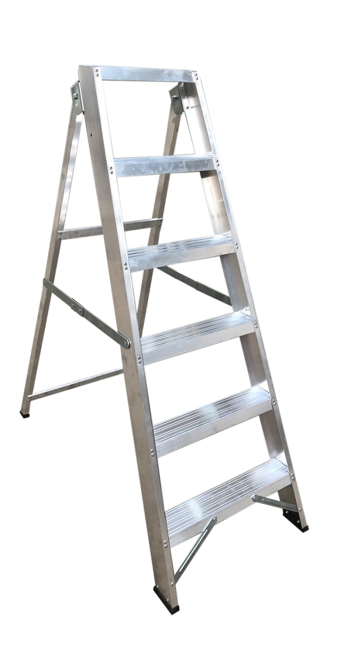 RS PRO Aluminium 6 steps Step Ladder, 1.26 m open length