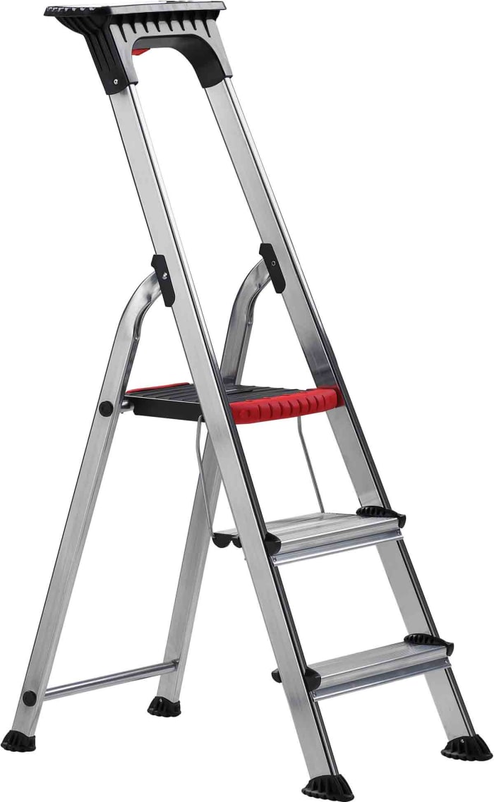 Benchmark 3 Step Aluminum Step Ladder, with High Handrail