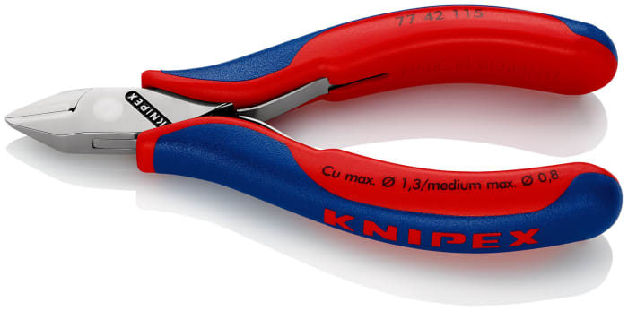 Alicate de corte diagonal de precisión Knipex, capacidad de corte 1.3mm, long. total 115 mm,