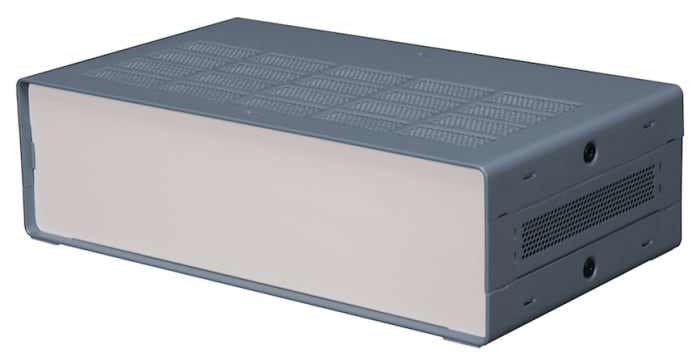 RS PRO Grey Extruded Aluminium Enclosure, IP30, Grey Lid, 178 x 305 x 87mm