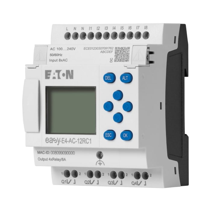 Relé de control Eaton EasyE4, 100 → 240 V ac/dc, 8 entradas tipo Digital, 4 salidas tipo Digital, Relay,