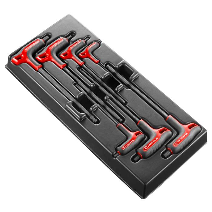 Facom 7 piece T Shape Metric Hex Key Set, 3 - 4 - 5 - 6 - 7 - 8 - 9 - 10mm