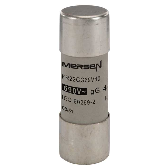 Fusible de cartucho cerámico Mersen, 690V ac, 40A, 22 x 58mm