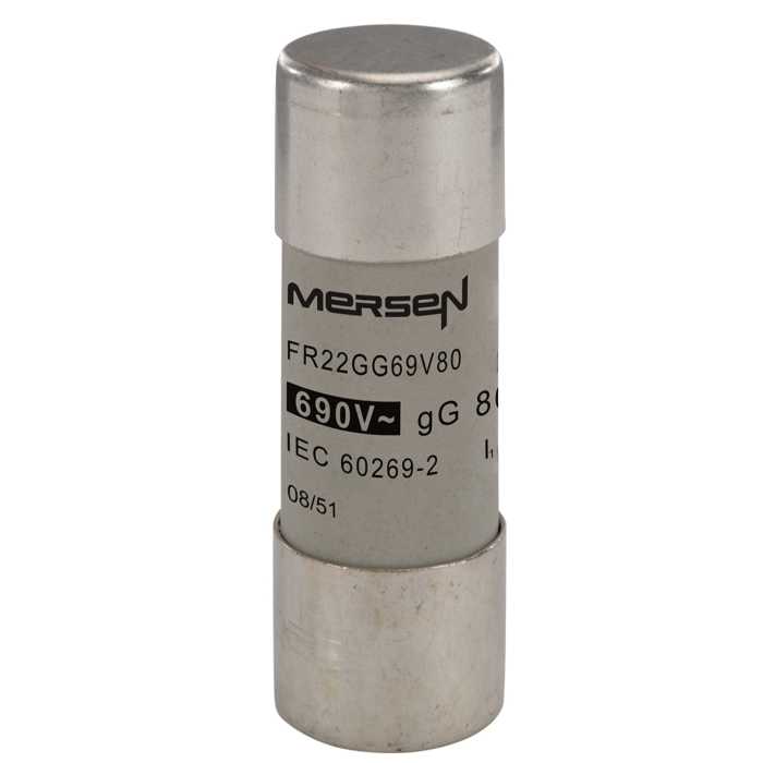 Cartouche fusible Mersen, 80A 22 x 58mm 690V c.a.