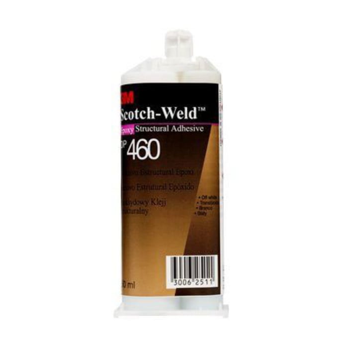 Adhesivo epoxi 3M Scotch-Weld DP460 de color Blanco, Cartucho doble de 50 ml, curado en 7 días