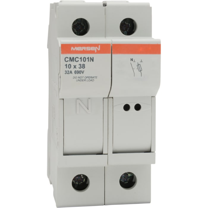 Držák pojistek s montáží na lištu DIN, 32A, 10 x 38mm, 690V ac, Mersen