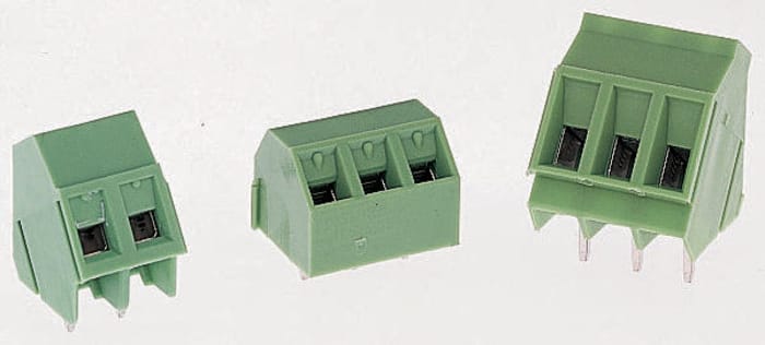 Phoenix Contact PCB Terminal Block, 3-Contact, 5mm Pitch, Through Hole Mount, 1-Row, Screw Termination