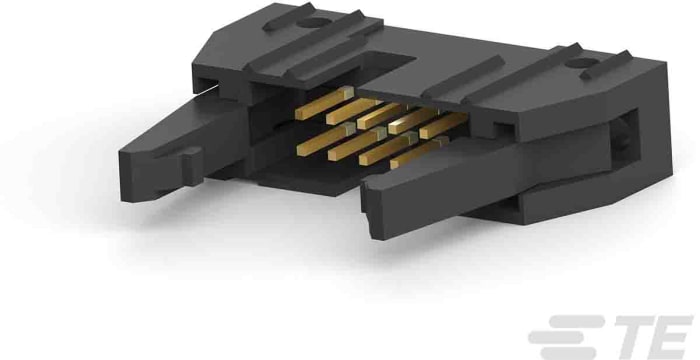 TE Connectivity AMP-LATCH Series Straight Through Hole PCB Header, 10 Contact(s), 2.54 mm Pitch, 2 Row(s), Shrouded