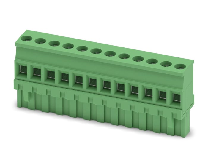 Phoenix Contact, 5.08mm Pitch, MVSTBR 2.5/12-ST-5.08, 12 Way, , Pluggable Terminal Block, Plug, Cable Mount, Screw