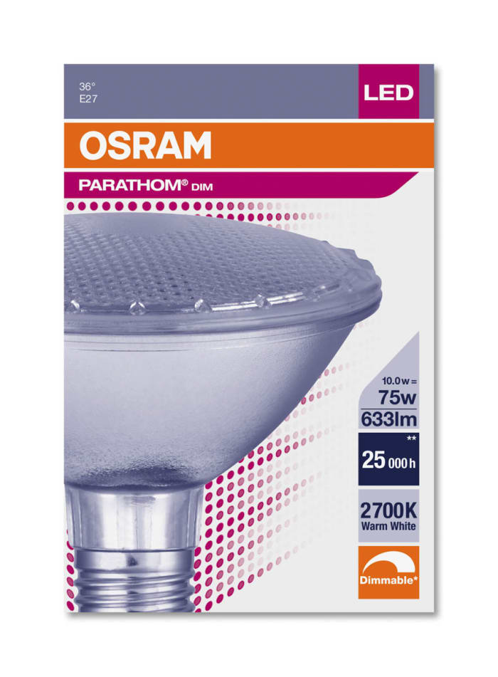 gouden Dubbelzinnigheid Verwijdering 4058075264304 Osram | Osram PAR30 E27 LED Reflector Lamp 10 W, 2700K, Warm  White, Reflector shape | 191-7719 | RS Components