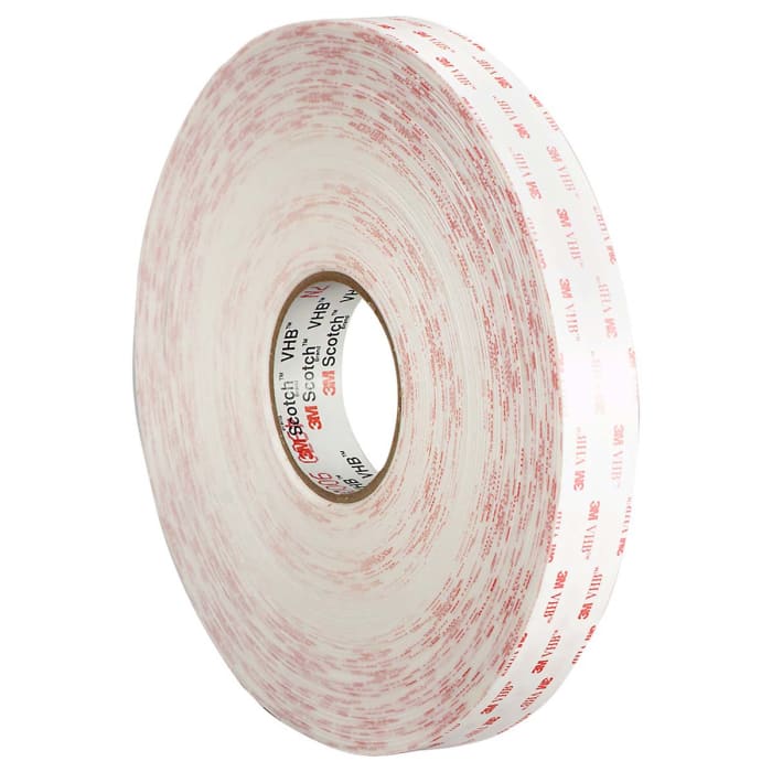 3M 4945P, VHB™ White Foam Tape, 25mm x 33m, 1.1mm Thick