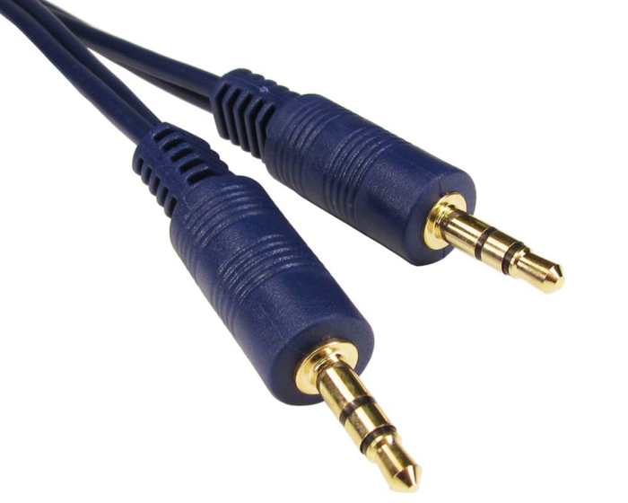 RS PRO Male 3.5mm Stereo Jack to Male 3.5mm Stereo Jack Aux Cable, Blue, 1.2m
