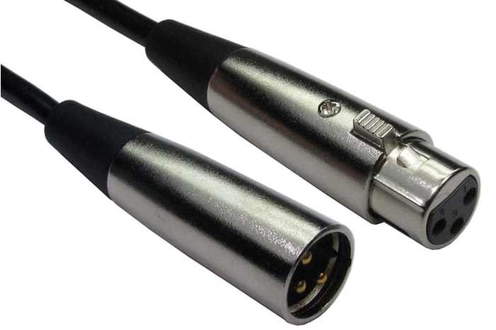 RS PRO Male 3 Pin XLR to Female 3 Pin XLR Cable, Black, 10m