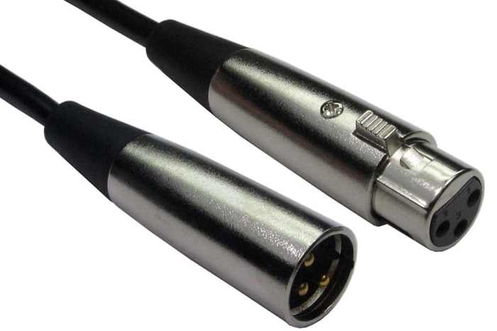 RS PRO Male 3 Pin XLR to Female 3 Pin XLR  Cable, Black, 20m