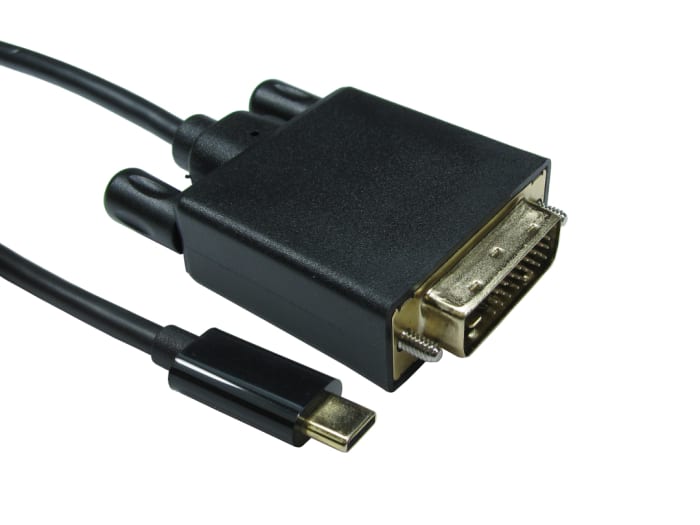 RS PRO USB C to DVI Adapter Cable, 1 Supported Display(s) - 4K