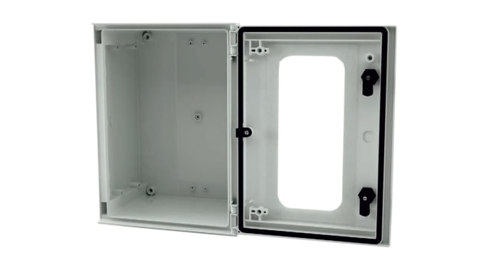 RS PRO Fibreglass Reinforced Polyester Wall Box, IP66, Viewing Window, 400 mm x 300 mm x 200mm