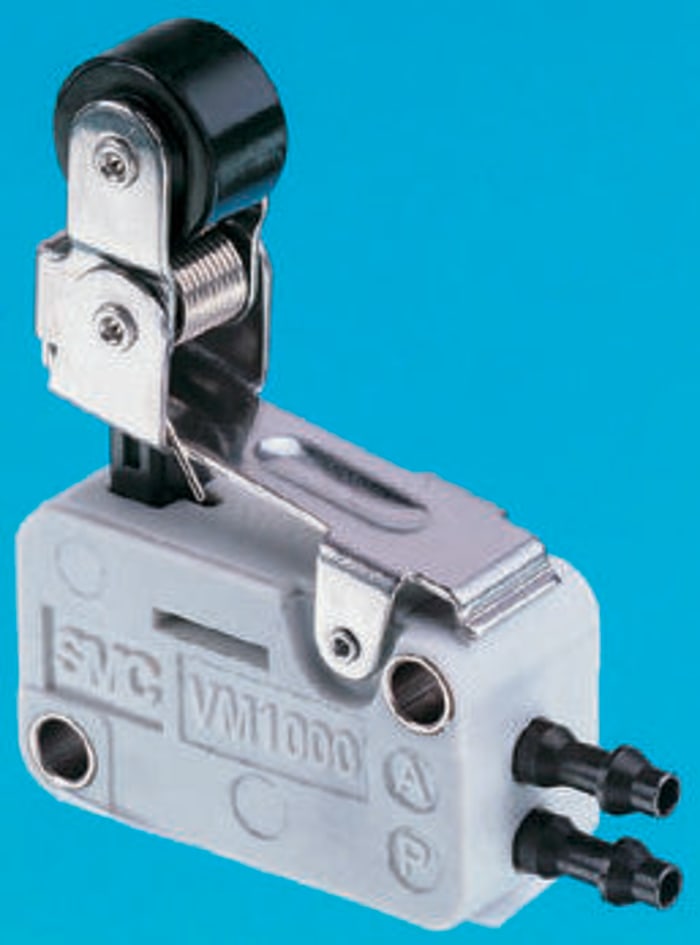 SMC Roller Lever 3/2 Pneumatic Manual Control Valve VM1000 Series, 2.5mm, III B
