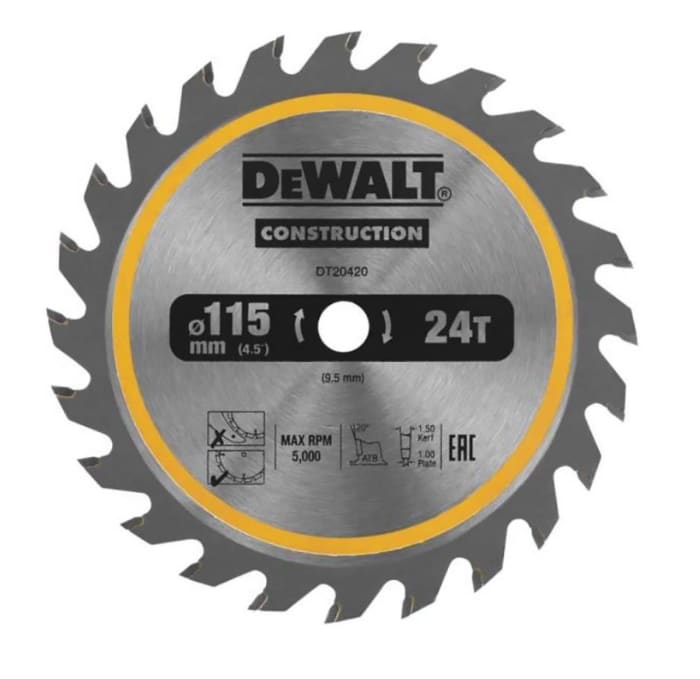 Dewalt construction saw blade top