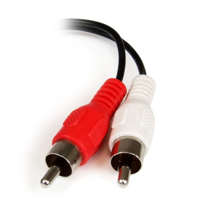 MUFMRCA StarTech.com, StarTech.com Female 3.5mm Stereo Jack to Male RCA x  2 Aux Cable, Black, 150mm, 192-9452
