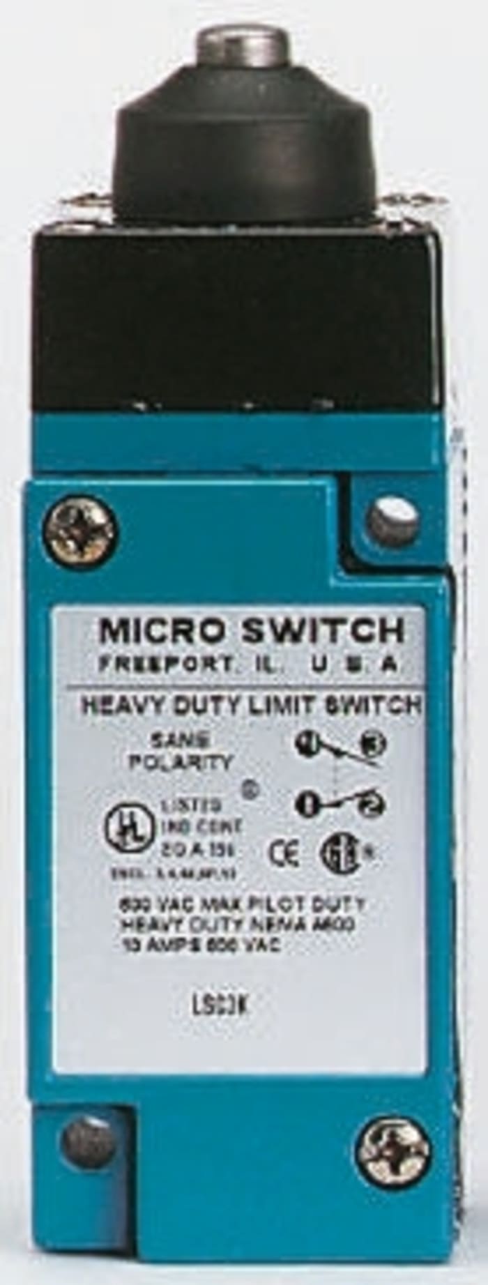 Koncový spínač, řada: HDLS 10 A NO/NC 600V IP67