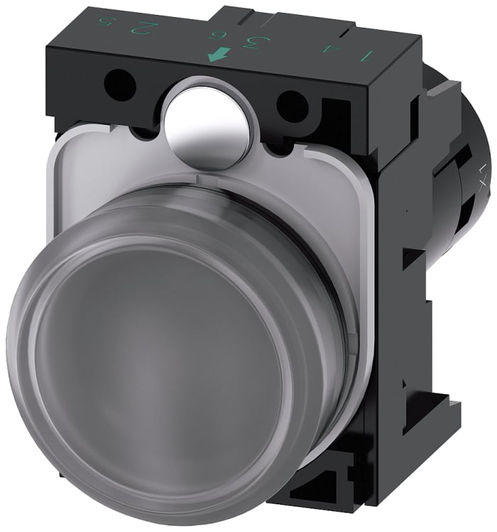 Siemens, SIRIUS ACT, Panel Mount White LED Indicator, 22mm Cutout, Round, 110V ac