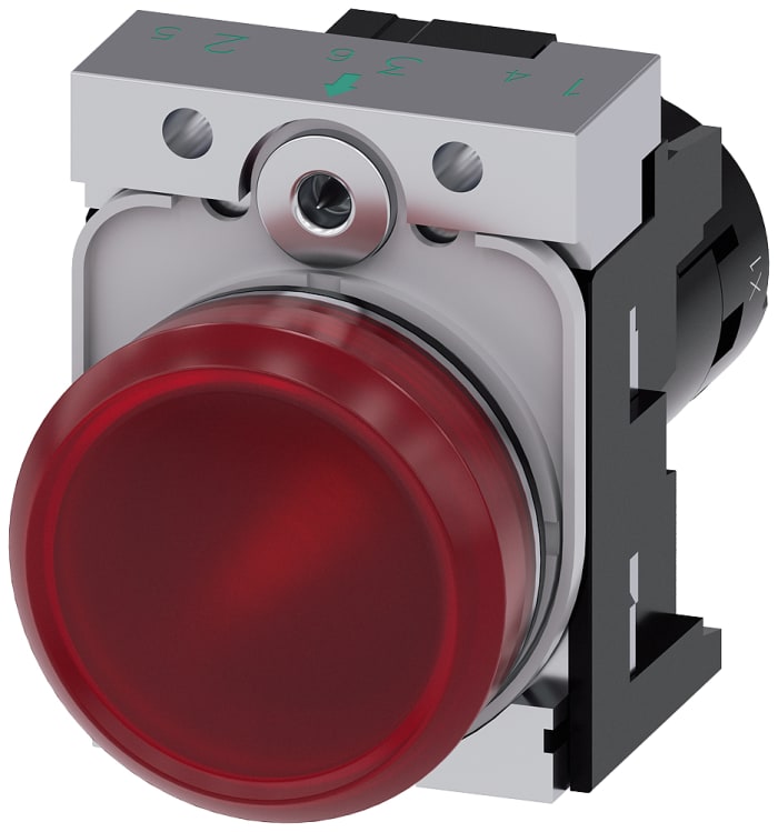 Siemens, SIRIUS ACT Red LED Indicator, 22mm Cutout, Round