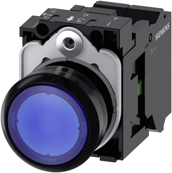 Siemens SIRIUS ACT 3SU11 Series Illuminated Push Button Complete Unit, 22mm Cutout, SPST, IP66, IP67, IP69(IP69K)