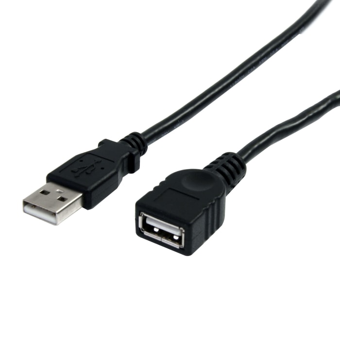 Cable USB 2.0 StarTech.com, con A. USB A Macho, con B. USB A Hembra, long. 3m, color Negro