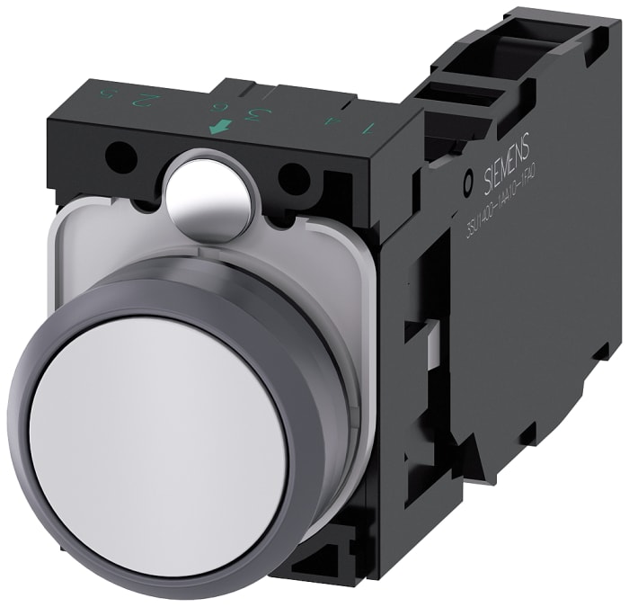 Siemens SIRIUS ACT Series Push Button Complete Unit, 22mm Cutout, SPST, SPST, IP66, IP67, IP69(IP69K)
