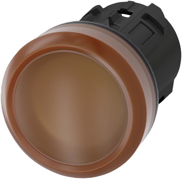 Tête de voyant lumineux Orange Siemens, série SIRIUS ACT 3SU10, diam. découpe 22mm, IP66, IP67, IP69K