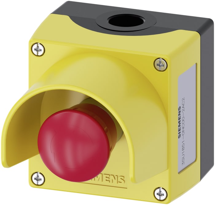 Siemens SIRIUS ACT 3SU18 Series Twist Release Emergency Stop Push Button, Surface Mount, 22mm Cutout, SPDT, IP66, IP67,