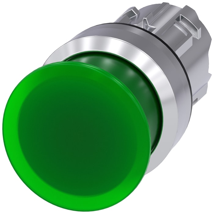 Cabezal de pulsador Siemens serie SIRIUS ACT, Ø 22mm, de color Verde, Momentáneo, IP66, IP67, IP69K