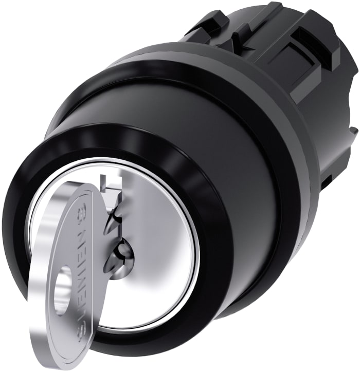 Cabezal de interruptor de llave 3SU1000-4BL01-0AA0 Siemens, 3 Posiciones, Enclavamiento