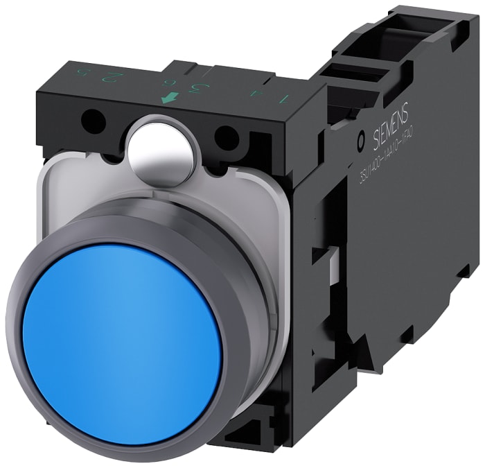 Siemens SIRIUS ACT Series Push Button Complete Unit, 22mm Cutout, SPST, SPST, IP66, IP67, IP69(IP69K)