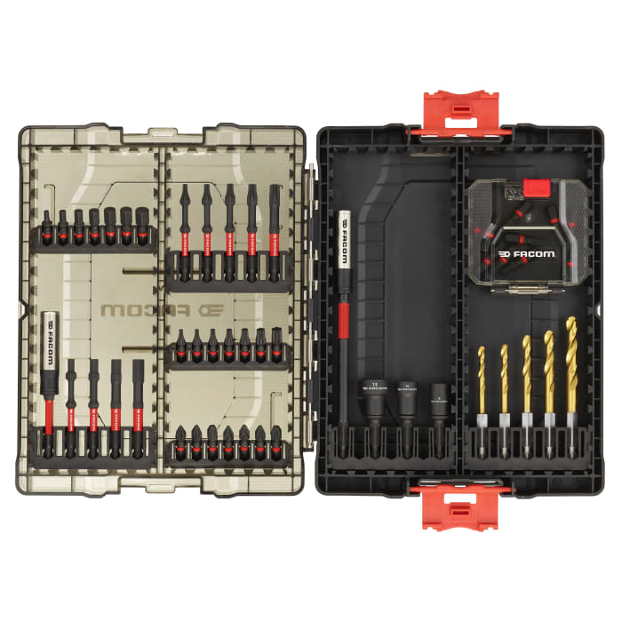 Juego de puntas de atornillar Facom de 50 piezas, puntas Hexagonal, Phillips, Pozidriv, Torx