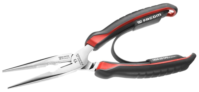 Facom Round Nose Pliers, 200 mm Overall, 20mm Jaw