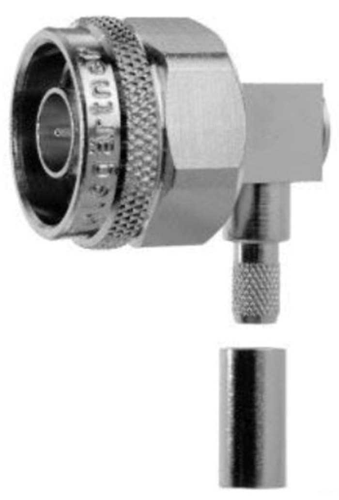 Telegartner, Plug Cable Mount N Connector, 50Ω, Solder Termination, Right Angle Body