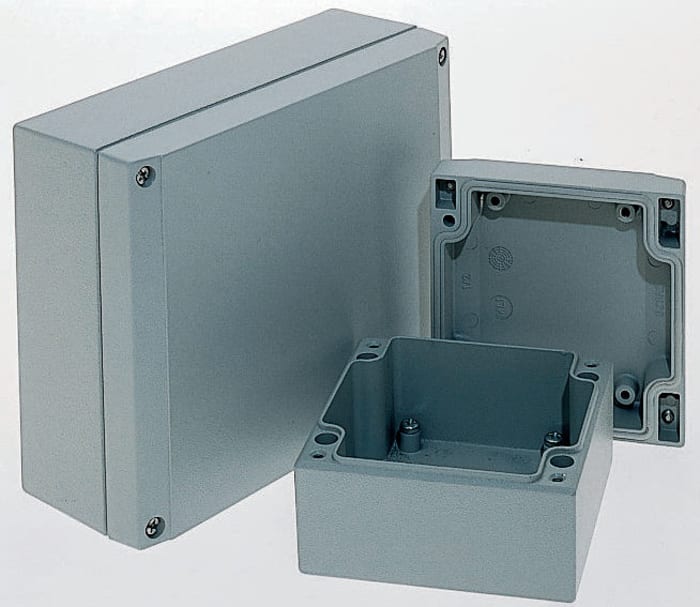 Rose Aluform Series Grey Die Cast Aluminium Enclosure, IP66, Grey Lid, 120 x 80 x 81mm