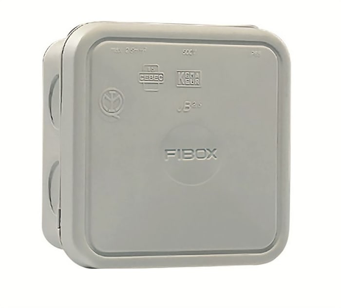 Fibox Light Grey Polypropylene Junction Box, IP65, 90 x 90 x 49mm