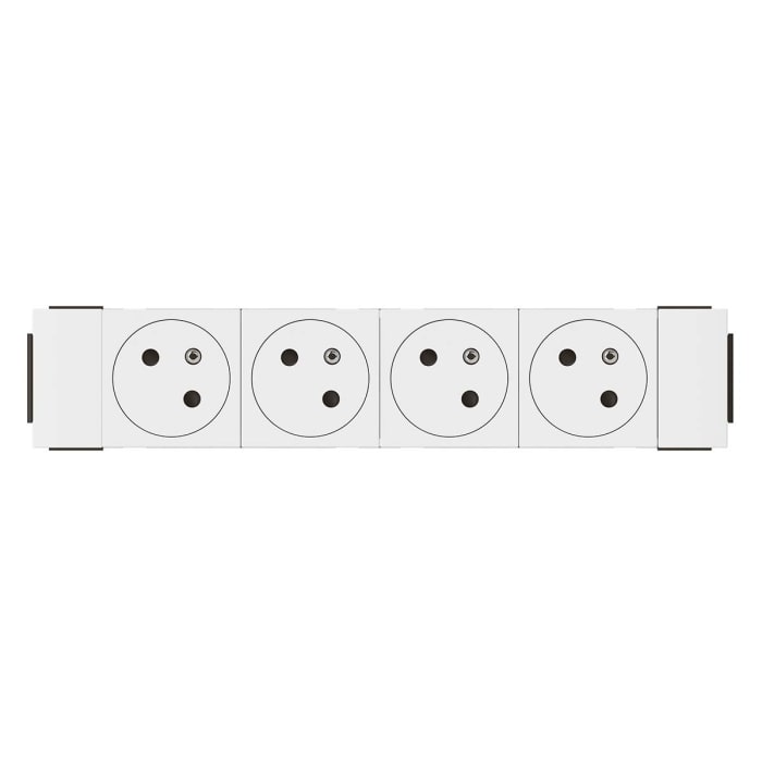 Legrand Mosaic White 4 Gang Plug Socket, 16A, Type F - German Schuko, Indoor Use