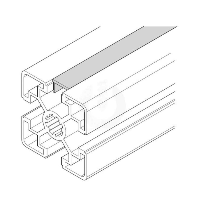 Perfil de cubrimiento Bosch Rexroth de PVC Gris de 2m, para usar con ranura de 8mm, perfil de 30 mm