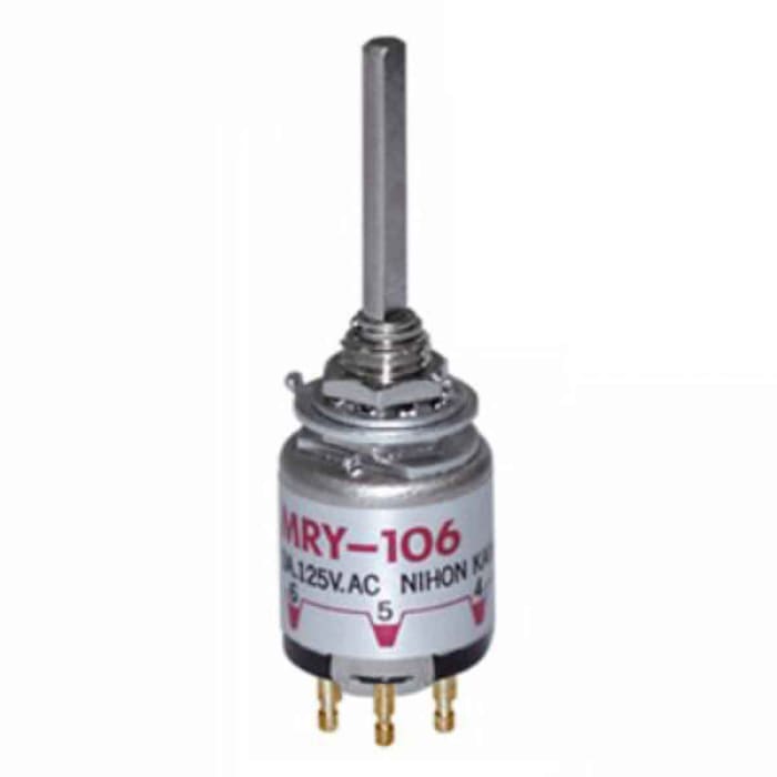 MRY106G NKK Switches NKK Switches MR 2 6 Position Rotary Switch 0.4 A Solder 195 9351 RS Components