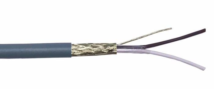 Câble de données RS PRO, 2x 0,25 mm², 23 AWG, Blindé, 100m