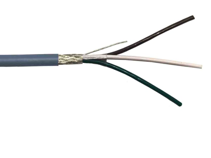 RS PRO Data Cable, 3 Cores, 0.25 mm², Screened, 23 AWG, 100m, Screened Shield