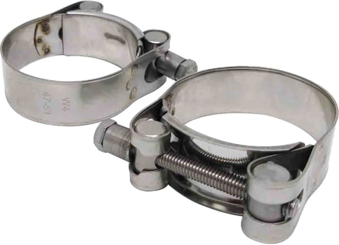 RS PRO, RS PRO Stainless Steel 304 Bolt Head Hose Clamp, 23mm Band Width,  59 → 63mm ID, 196-3947